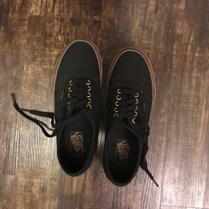 Black vans with gum sole